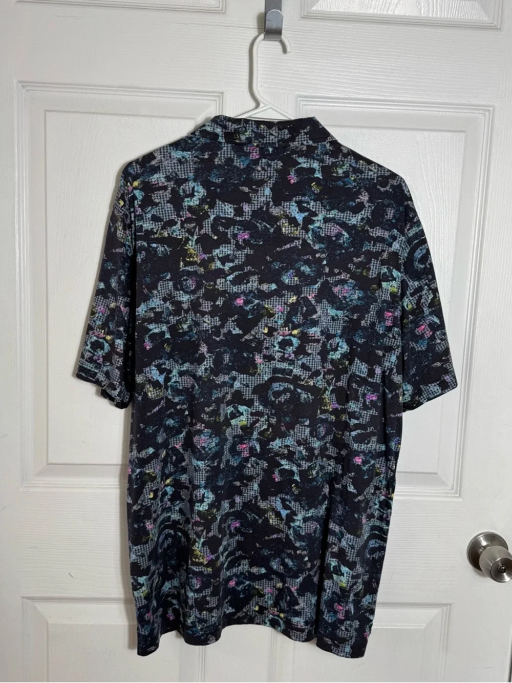Bugatchi Abstract Print Polo Shirt Size XL Dark Multicolor - Picture 2 of 8